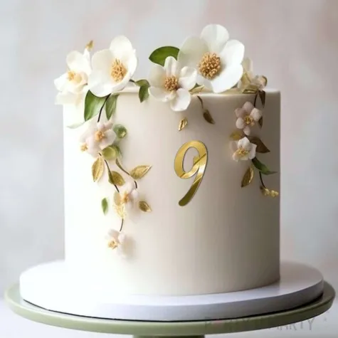 topper z pleksy bok tortu cyfra 9 zlote lustro 4 x 8 3 cm