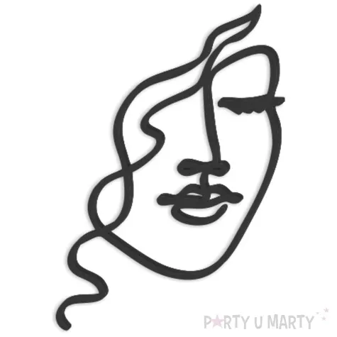 topper z pleksy bok tortu dziewczyna czarny 10x14 cm