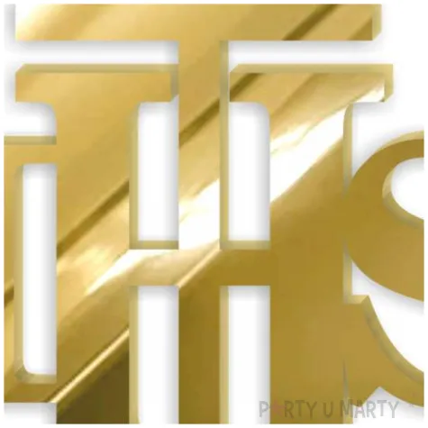 topper z pleksy bok tortu hostia ihs zloty lustrzany 7x8 cm