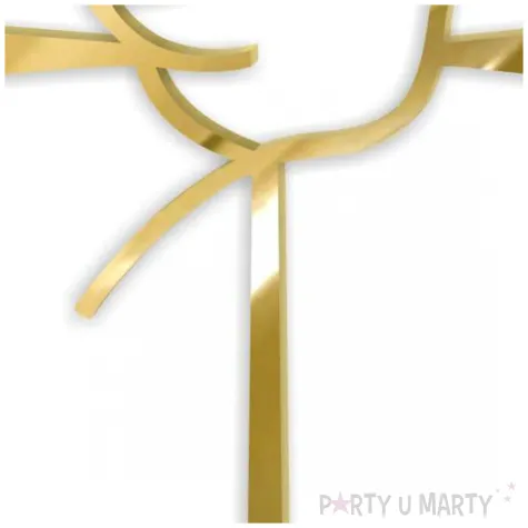 topper z pleksy bok tortu krzyz i golebica zloty lustrzany 7x11 cm