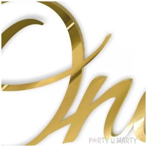 topper z pleksy bok tortu one b zloty lustrzany 7 x 10 cm