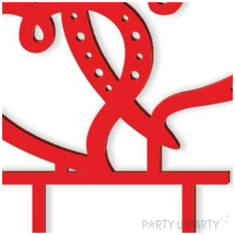 topper z pleksy dwa serca czerwony 15 cm