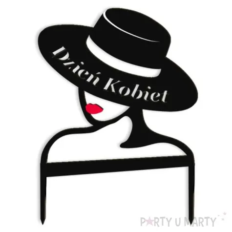 topper z pleksy dzien kobiet dama czarny 13x18 cm