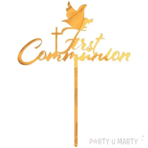 topper z pleksy first communion golabek i krzyz godan 13x17 cm