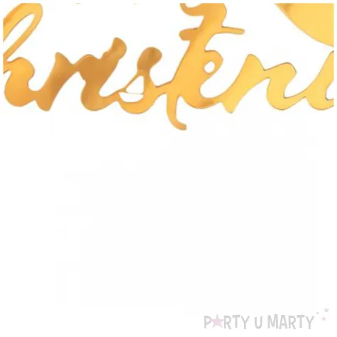 topper z pleksy happy christening golebica zloty lustrzany godan 12x19 cm