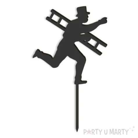 topper z pleksy kominiarz czarny 10 5x17 5 cm