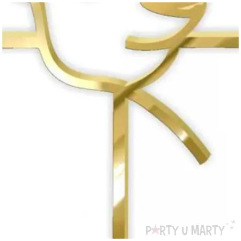 topper z pleksy komunia sw ihs krzyz i golebica zloty lustrzany 24 cm