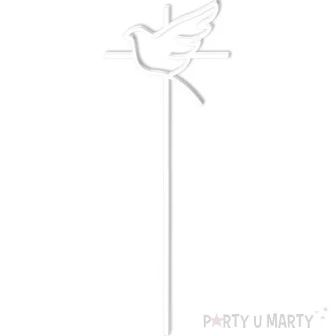 topper z pleksy komunia sw ihs lkrzyz i golebica bialy 24 cm