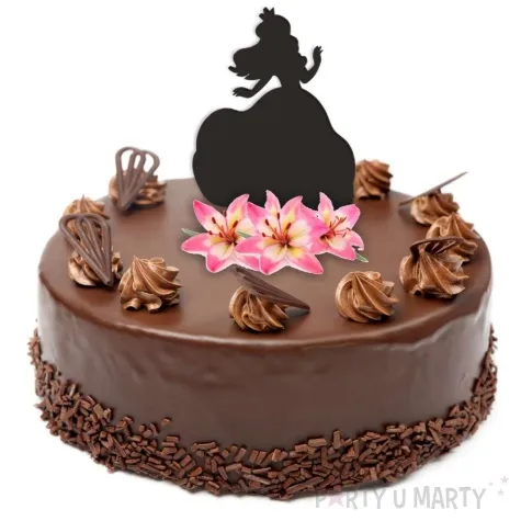 topper z pleksy ksiezniczka czarny 8 5x18 cm