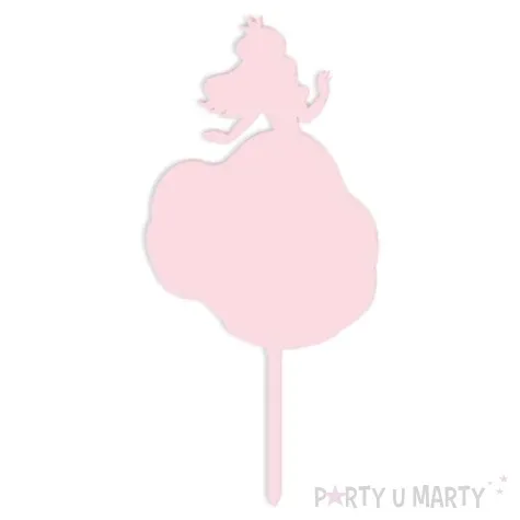 topper z pleksy ksiezniczka rozowy pastel 8 5x18 cm