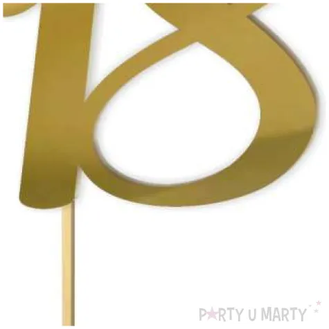 topper z pleksy liczba 18 zloty lustrzany 18 cm