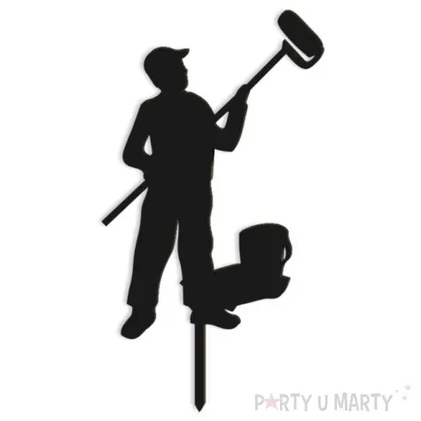 topper z pleksy malarz czarny 6 5x18 cm