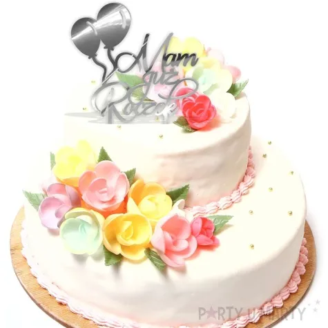 topper z pleksy mam juz roczek srebrny lustrzany 18 5 cm