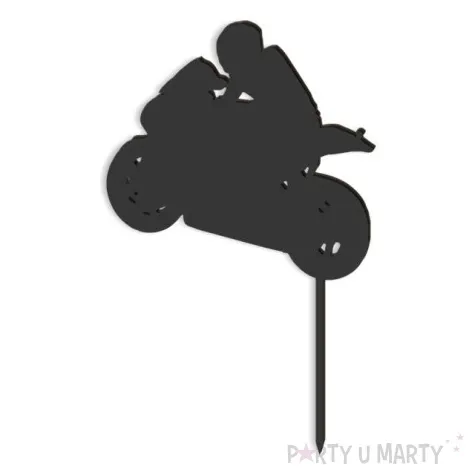 topper z pleksy motocyklista czarny 11x17 5 cm