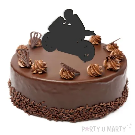 topper z pleksy motocyklista czarny 11x17 5 cm