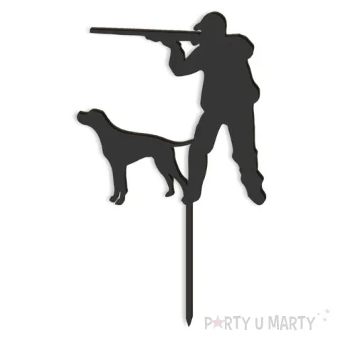 topper z pleksy mysliwy czarny 11x18 cm