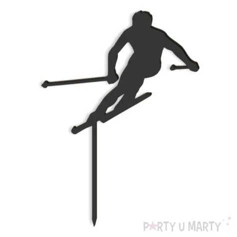 topper z pleksy narciarz szybki czarny 13x17 5 cm