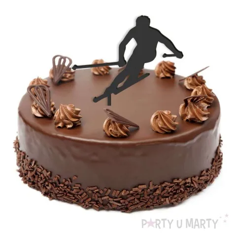 topper z pleksy narciarz szybki czarny 13x17 5 cm