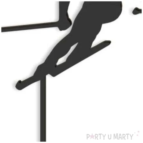 topper z pleksy narciarz szybki czarny 13x17 5 cm