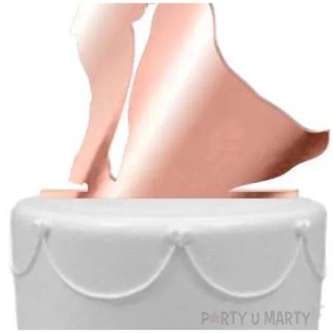 topper z pleksy para mloda na wiwat rose gold lustrzany 14 cm