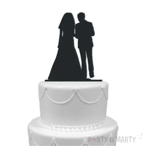 topper z pleksy para mloda premium czarna 12 5 cm