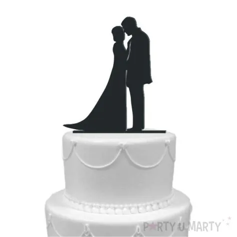 topper z pleksy para mloda we dwoje czarna 13 cm