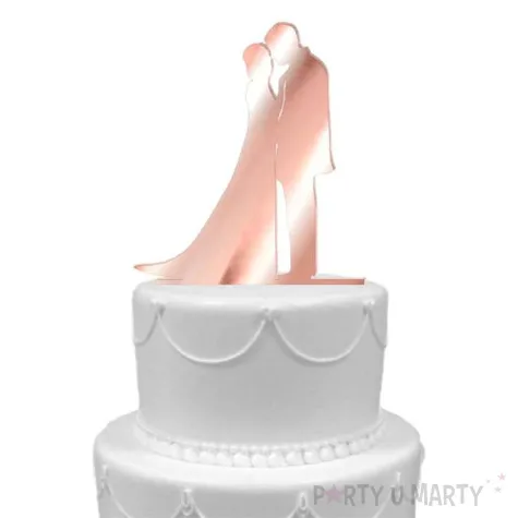 topper z pleksy para mloda we dwoje rose gold lustrzany 13 cm