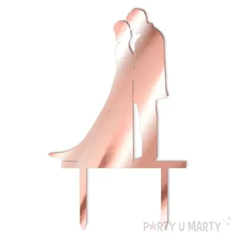 topper z pleksy para mloda we dwoje rose gold lustrzany 13 cm