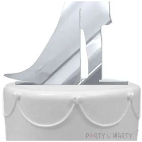 topper z pleksy para mloda we dwoje srebrny lustrzany 13 cm