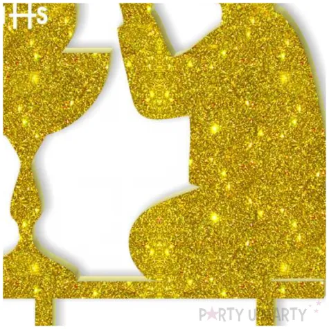 topper z pleksy pierwsza komunia sw chlopiec zloty brokat 15 cm