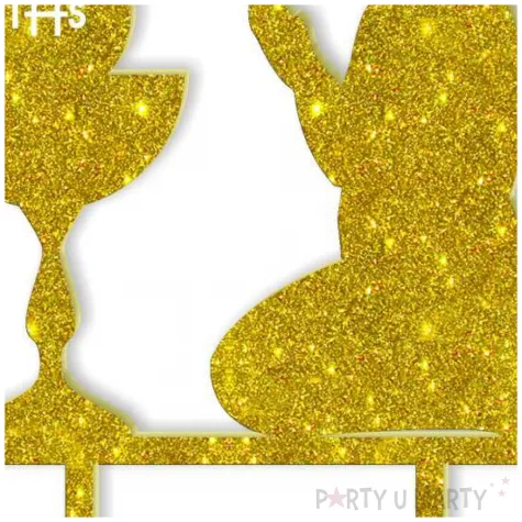 topper z pleksy pierwsza komunia sw dziewczynka zloty brokat 15 cm