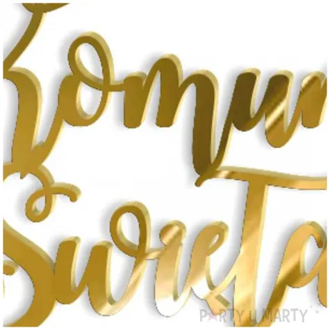 topper z pleksy pierwsza komunia sw listki zloty lustrzany 14 x 15 cm