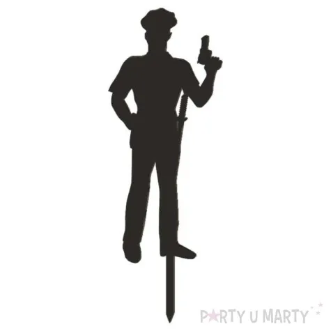 topper z pleksy policjant czarny 6 5x18 cm