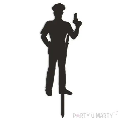 topper z pleksy policjant czarny 6 5x18 cm