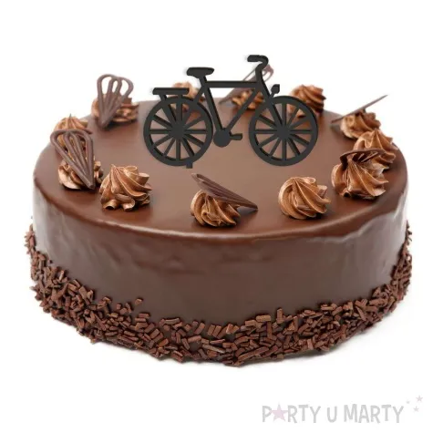 topper z pleksy rower cross czarny 11x12 5 cm