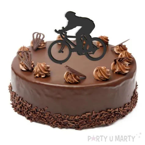 topper z pleksy rowerzysta czarny 11x15 5 cm