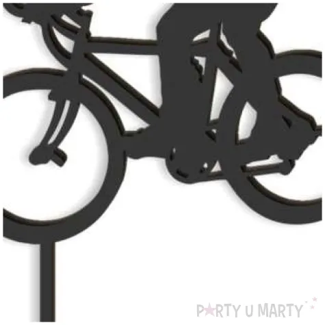 topper z pleksy rowerzysta czarny 11x15 5 cm