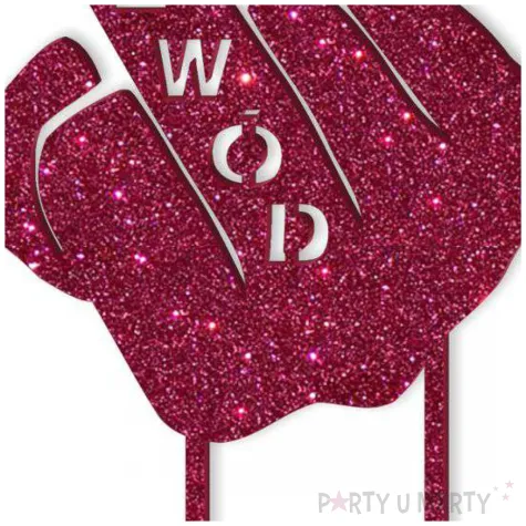 topper z pleksy rozwod fuck you rozowy brokat 12 x 18 5 cm