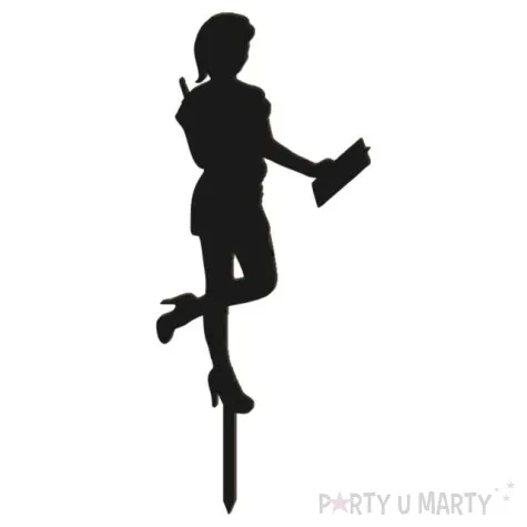 topper z pleksy sekretarka czarny 7 5x18 cm