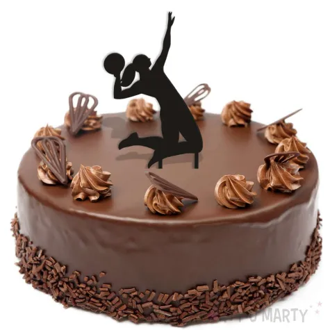 topper z pleksy siatkarka czarny 11x20 cm