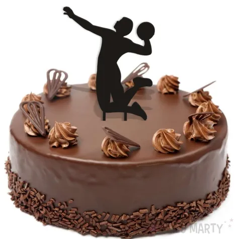 topper z pleksy siatkarz czarny 14x20 cm