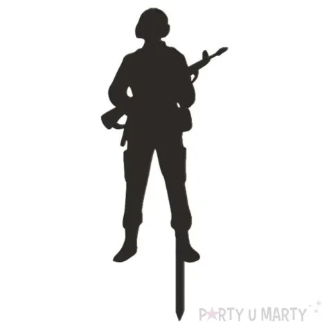 topper z pleksy zolnierz czarny 7 5x18 cm