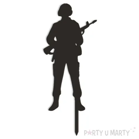 topper z pleksy zolnierz czarny 7 5x18 cm