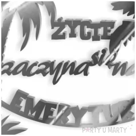 topper z pleksy zycie zaczyna sie na emeryturze hamak srebrny lustrzany 16 x 17 cm