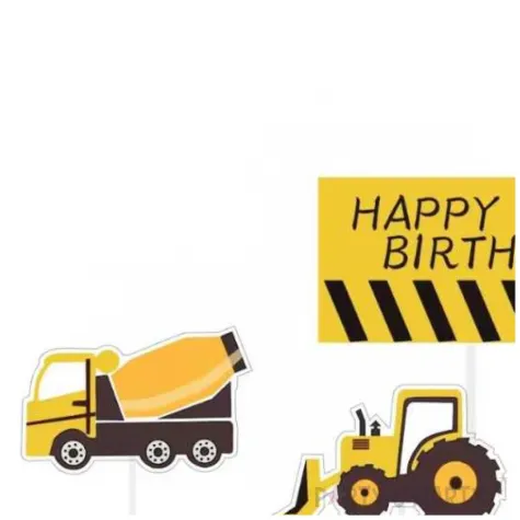 toppery pojazdy budowlane happy birthday jix 7 szt