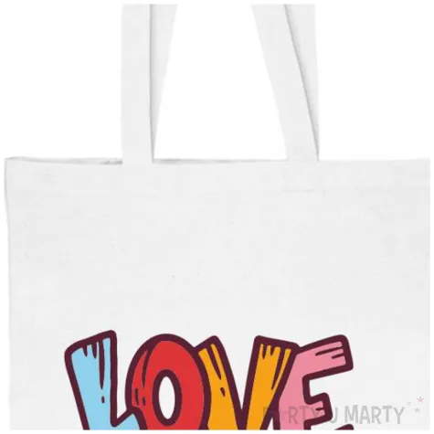 torba biala non woven na zakupy eko nadruk love prezent na walentynki