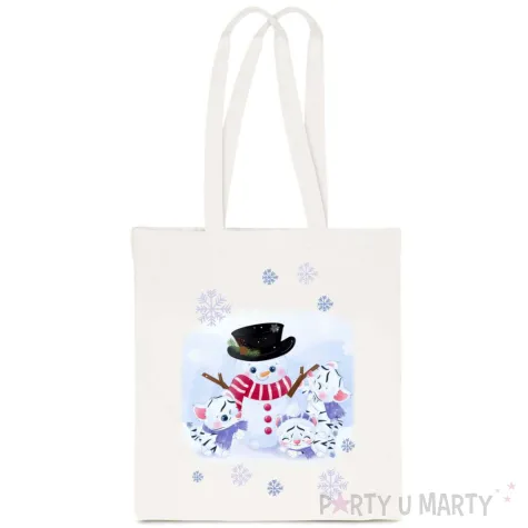 torba eko balwanek i trzy psotne kotki bialy 40x35 cm