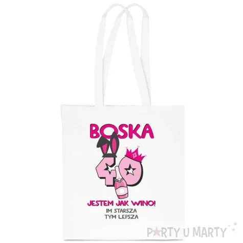 torba eko boska 40 jestem jak wino bialy 40x35 cm