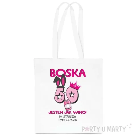 torba eko boska 50 jestem jak wino bialy 40x35 cm