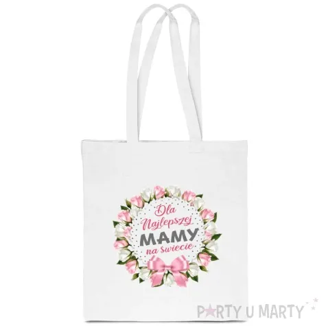 torba eko dla najlepszej mamy na swiecie bialy 40x35 cm